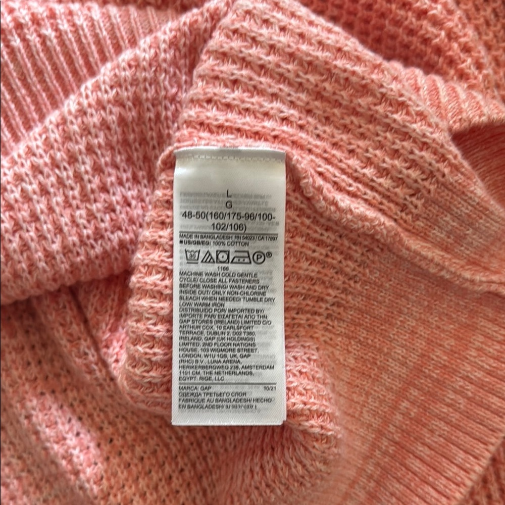 NWT GAP Coral Waffle Hooded Sweater - Picture 4 of 5